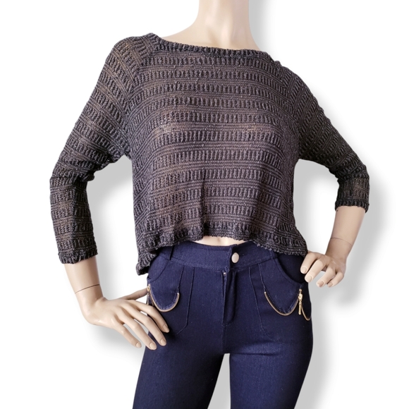 Basil Lola Hunter Green Semi-Sheer Long Sleeve Wrap Slit Back Top - Picture 8 of 8